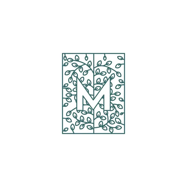  Simple Letter M Logo in Floral Ornament Initial Design Concept