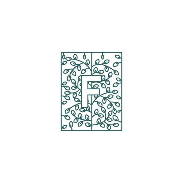 Simple Letter Logo Floral Ornament Initial Design Concept — Stock Vector