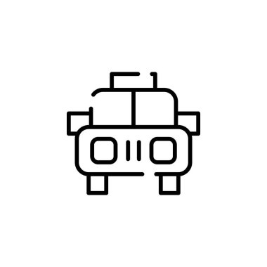 Cab, Taxi, Travel, Transportation Dotted Line Icon Vector Illustration Logo Template. Suitable For Many Purposes.