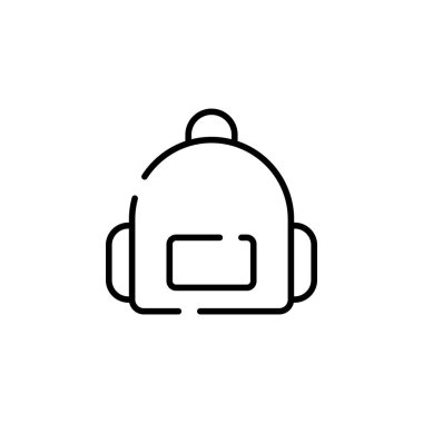 Sırt çantası ikon vektörü. İnce çizgi işareti. İzole edilmiş kontür sembolü gösterimi