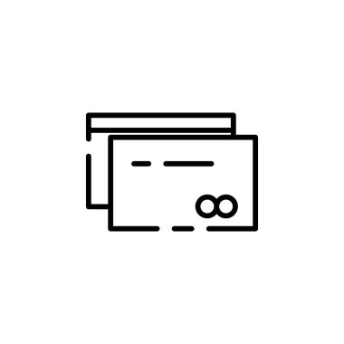 credit card icon vector isolated on white background, money transparent sign, linear concept