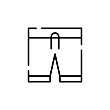 Pantolon simgesi vektörü. İnce çizgi işareti. İzole edilmiş kontür sembolü gösterimi