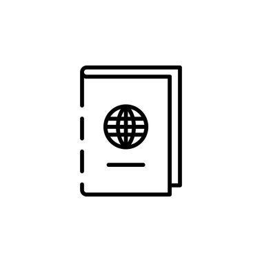 Pasaport ikonu vektör illüstrasyonu