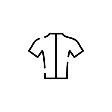Gömlek ikonu vektörü. İnce çizgi işareti. İzole edilmiş kontür sembolü gösterimi