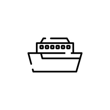 Ship, Boat, Sailboat Dotted Line Icon Vector Illustration Logo Template. Suitable For Many Purposes.