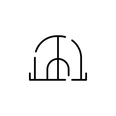 Camp, Tent, Camping, Travel Dotted Line Icon Vector Illustration Logo Template. Suitable For Many Purposes.