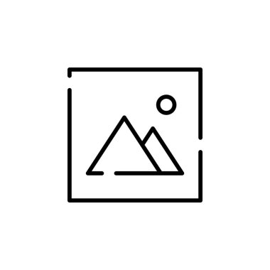 Picture, Gallery, Image Dotted Line Icon Vector Illustration Logo Template. Suitable For Many Purposes.