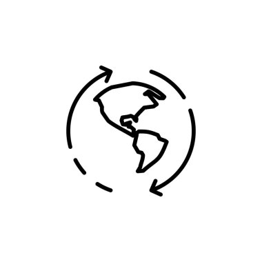 World, Earth, Global Dotted Line Icon Vector Illustration Logo Template. Suitable For Many Purposes.