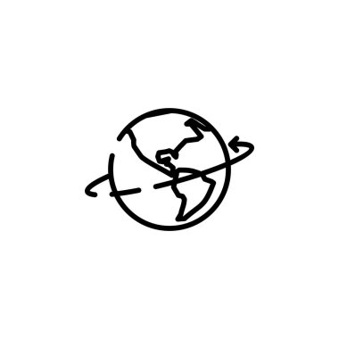 World, Earth, Global Dotted Line Icon Vector Illustration Logo Template. Suitable For Many Purposes.