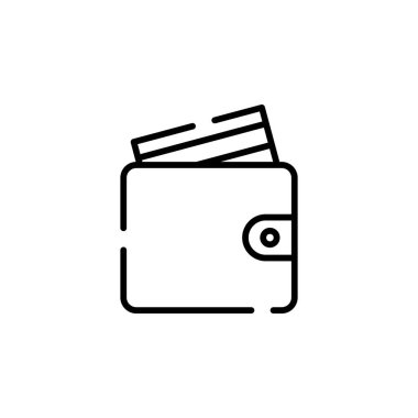 Wallet, Saving, Money Dotted Line Icon Vector Illustration Logo Template. Suitable For Many Purposes.