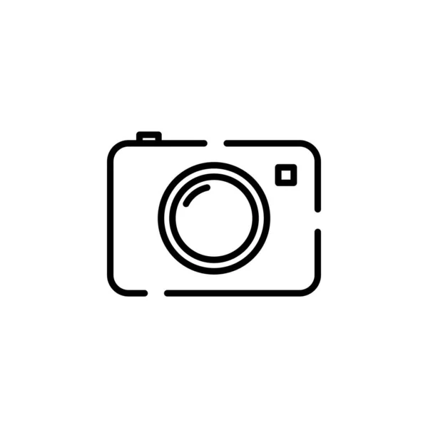 Camera Photography Digital Photo Dotted Line Icon Vector Illustration Logo — ストックベクタ