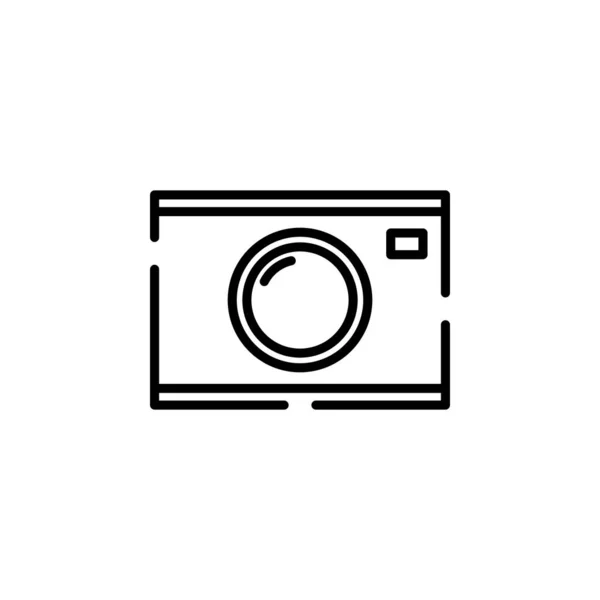 Camera Photography Digital Photo Dotted Line Icon Vector Illustration Logo — Διανυσματικό Αρχείο