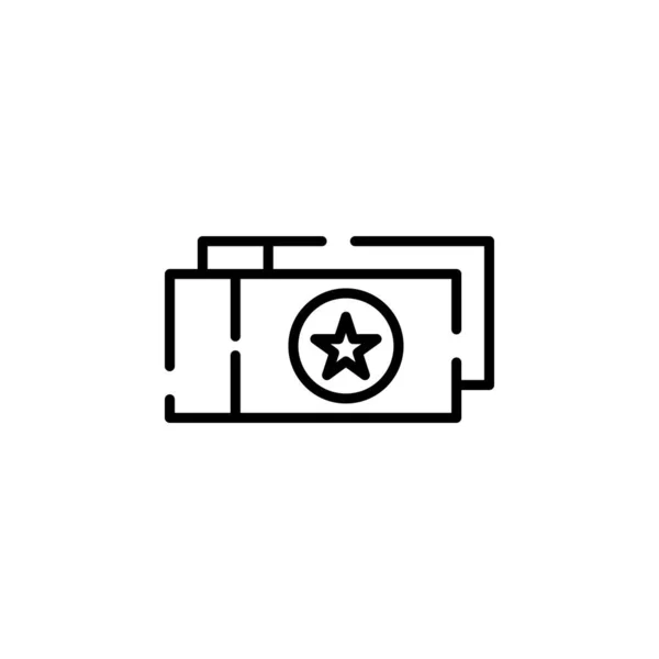 Ticket Pass Event Voucher Dotted Line Icon Vector Illustration Logo — 스톡 벡터