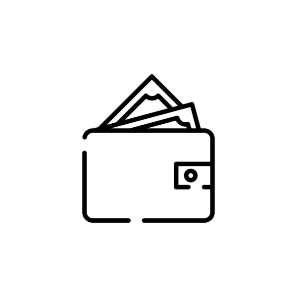 Wallet Saving Money Dotted Line Icon Vector Illustration Logo Template — Stock vektor