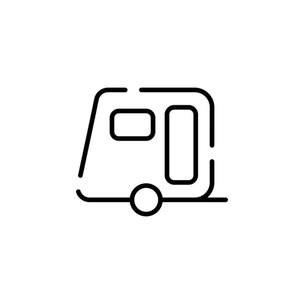 Caravan Camper Travel Dotted Line Icon Vector Illustration Logo Template — Stock vektor