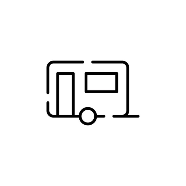 Caravan Camper Travel Dotted Line Icon Vector Illustration Logo Template — Stockvector