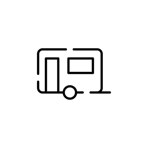 Caravan Camper Travel Dotted Line Icon Vector Illustration Logo Template — Wektor stockowy