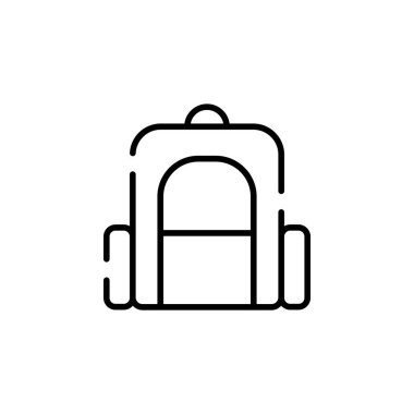 Backpack, School, Rucksack, Knapsack Dotted Line Icon Vector Illustration Logo Template. Suitable For Many Purposes.