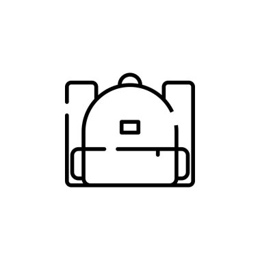 Backpack, School, Rucksack, Knapsack Dotted Line Icon Vector Illustration Logo Template. Suitable For Many Purposes.