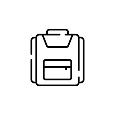 Backpack, School, Rucksack, Knapsack Dotted Line Icon Vector Illustration Logo Template. Suitable For Many Purposes.