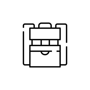 Backpack, School, Rucksack, Knapsack Dotted Line Icon Vector Illustration Logo Template. Suitable For Many Purposes.