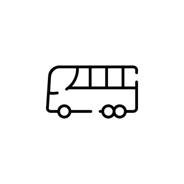 Bus, Autobus, Public, Transportation Dotted Line Icon Vector Illustration Logo Template. Suitable For Many Purposes.