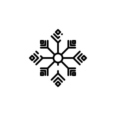 Winter, Snowfall, Snow, Snowflake Dotted Line Icon Vector Illustration Logo Template. Suitable For Many Purposes.