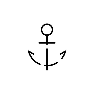 Anchor, Port Dotted Line Icon Vector Illustration Logo Template. Suitable For Many Purposes.