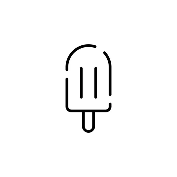 Ice Cream Dessert Sweet Dotted Line Icon Vector Illustration Logo — Vetor de Stock