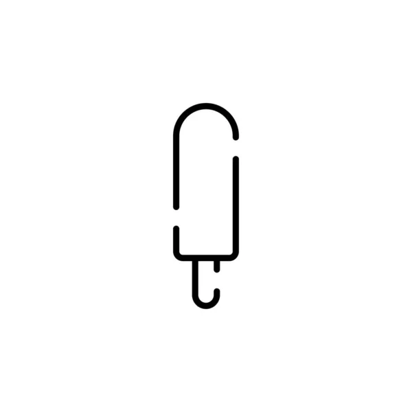 Ice Cream Dessert Sweet Dotted Line Icon Vector Illustration Logo — Stockový vektor