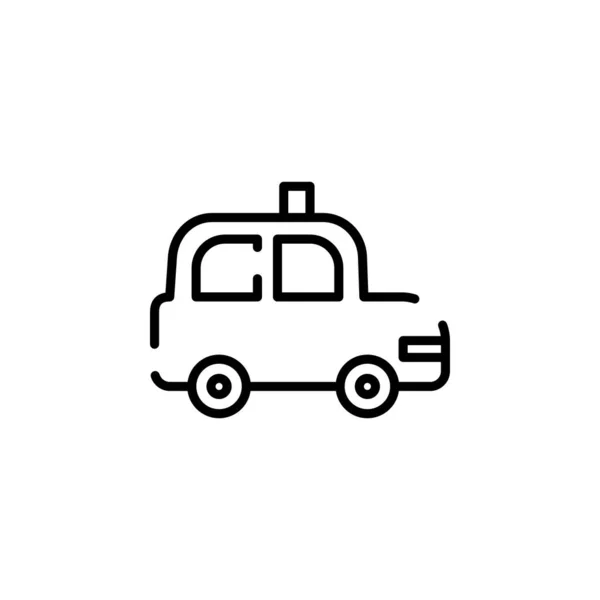 Кабіна Таксі Подорож Перевезення Плямистої Лінії Піктограми Векторна Ілюстрація Шаблон — стоковий вектор
