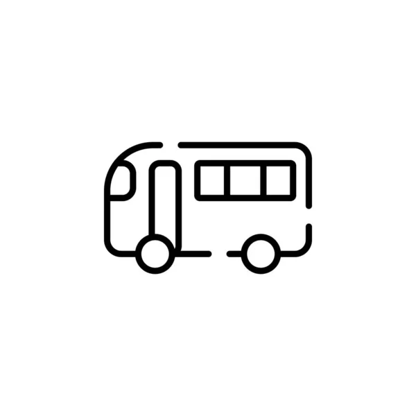 Bus Autobus Public Transportation Dotted Line Icon Vector Illustration Logo — стоковый вектор