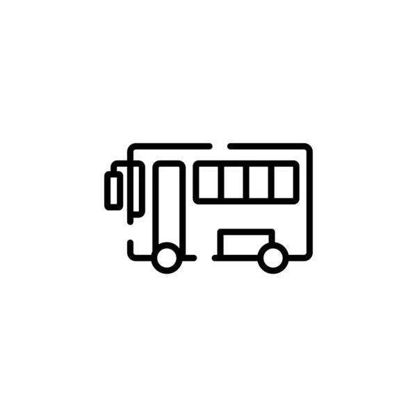 Bus Autobus Public Transportation Dotted Line Icon Vector Illustration Logo — стоковый вектор