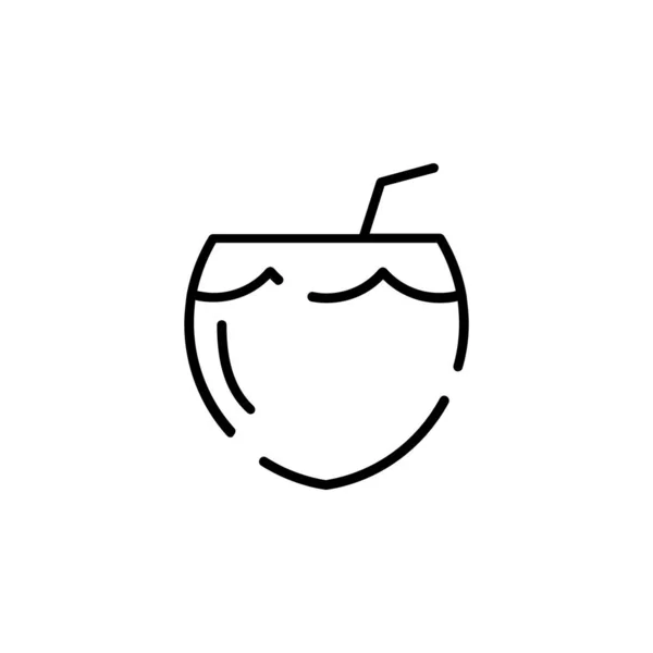 Coconut Drink Juice Dotted Line Icon Vector Illustration Logo Template — Stok Vektör