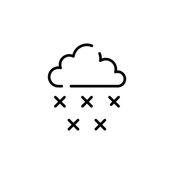 Winter Snowfall Snow Snowflake Dotted Line Icon Vector Illustration Logo — Stockvektor