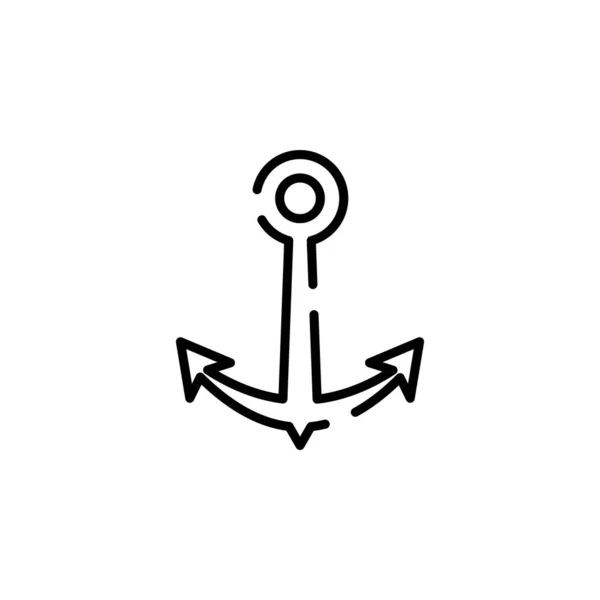 Anchor Port Dotted Line Icon Vector Illustration Logo Template Suitable — Stock Vector