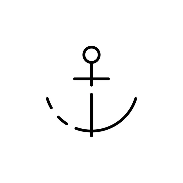 Anchor Port Dotted Line Icon Vector Illustration Logo Template Suitable — Stockvektor