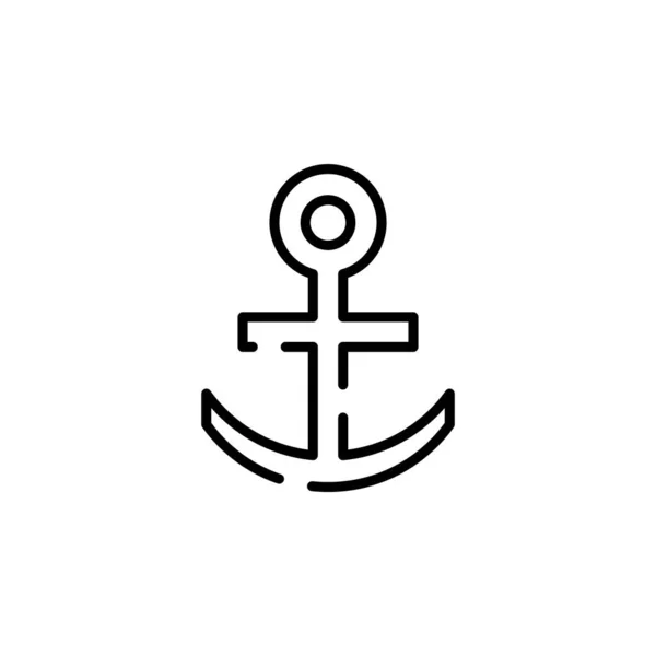 Anchor Port Dotted Line Icon Vector Illustration Logo Template Suitable — Stockvektor