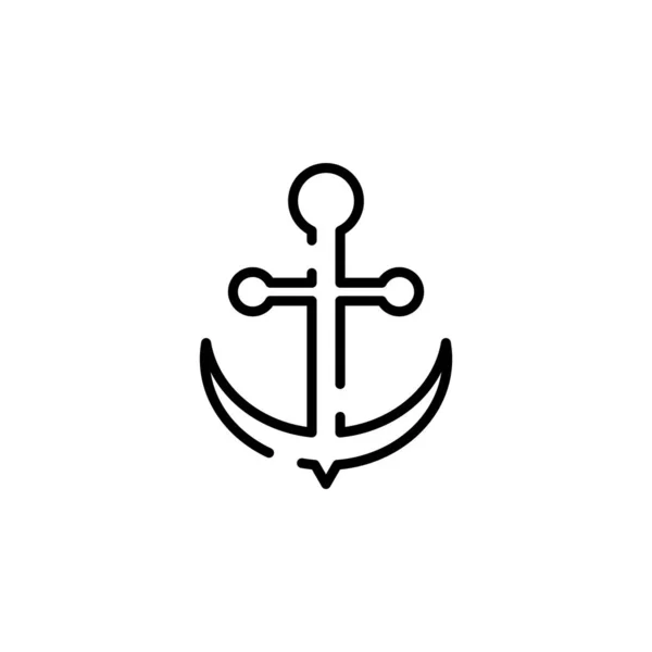 Anchor Port Dotted Line Icon Vector Illustration Logo Template Suitable — Stockvektor