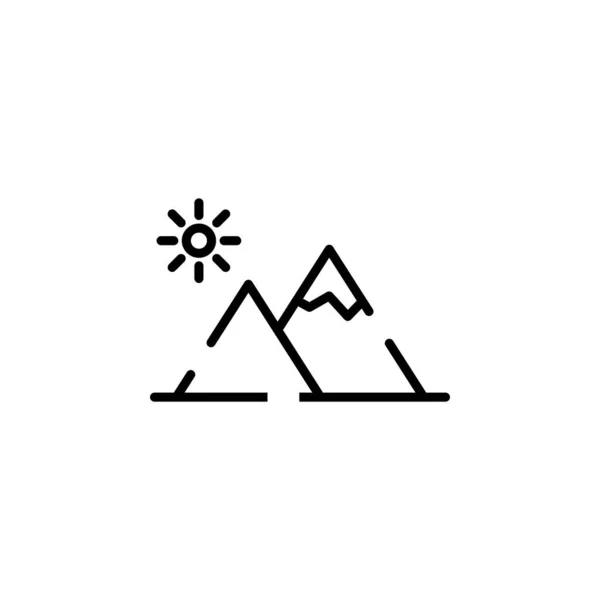 Mountain Hill Mount Peak Dotted Line Icon Vector Illustration Logo — Stock Vector