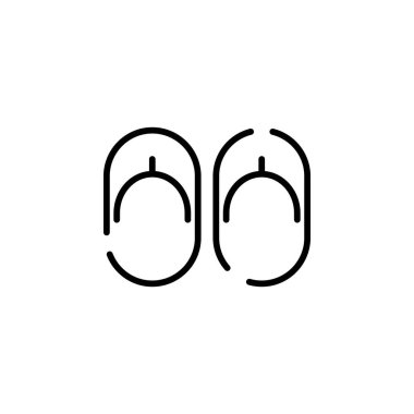 Sandal, Ayakkabı, Kaygan Noktalı Satır Simge Vektör Çizimi Logo Şablonu. Birçok Amaç İçin Uygun.