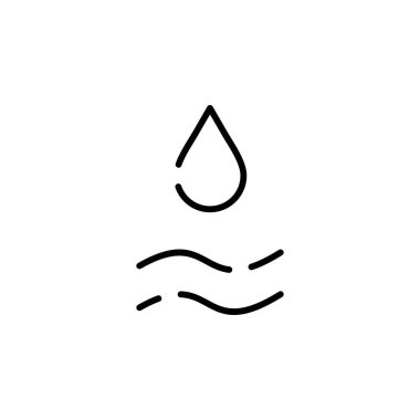 Waterdrop, Water, Droplet, Sıvı Noktalı Satır Simgesi Tanıtım Logosu Şablonu. Birçok Amaç İçin Uygun.
