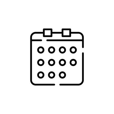 Takvim, Zamanlama, Tarih Noktalı Satır Simgesi Tanıtım Logosu Şablonu. Birçok Amaç İçin Uygun.