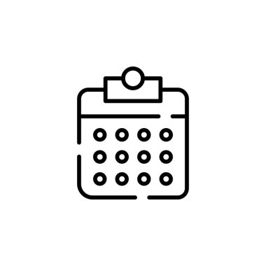 Takvim, Zamanlama, Tarih Noktalı Satır Simgesi Tanıtım Logosu Şablonu. Birçok Amaç İçin Uygun.