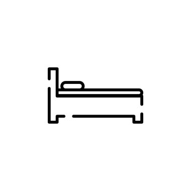 Bed, Bedroom Dotted Line Icon Vector Illustration Logo Template. Suitable For Many Purposes.
