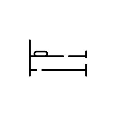 Bed, Bedroom Dotted Line Icon Vector Illustration Logo Template. Suitable For Many Purposes.
