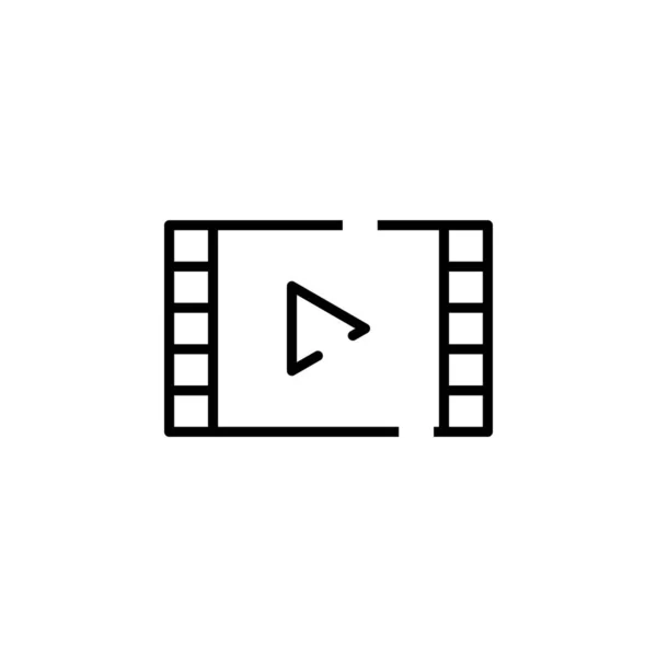 Video Play Film Player Movie Dotted Line Icon Vector Illustration — Διανυσματικό Αρχείο