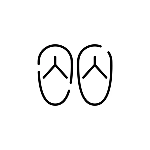 Sandal Footwear Slipper Dotted Line Icon Vector Illustration Logo Template - Stok Vektor