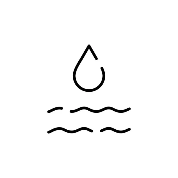 Waterdrop Water Droplet Liquid Dotted Line Icon Icon Illustration Logo — стоковый вектор