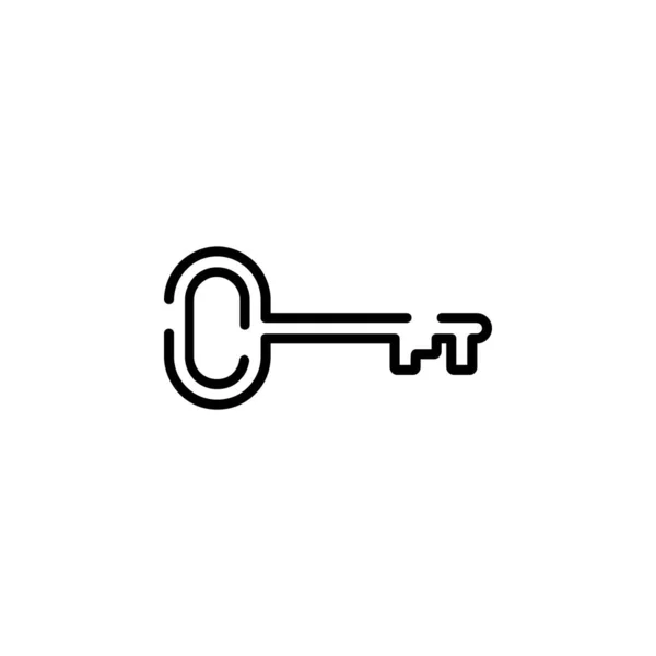 Key Dotted Line Icon Vector Illustration Logo Template Suitable Many — Stok Vektör